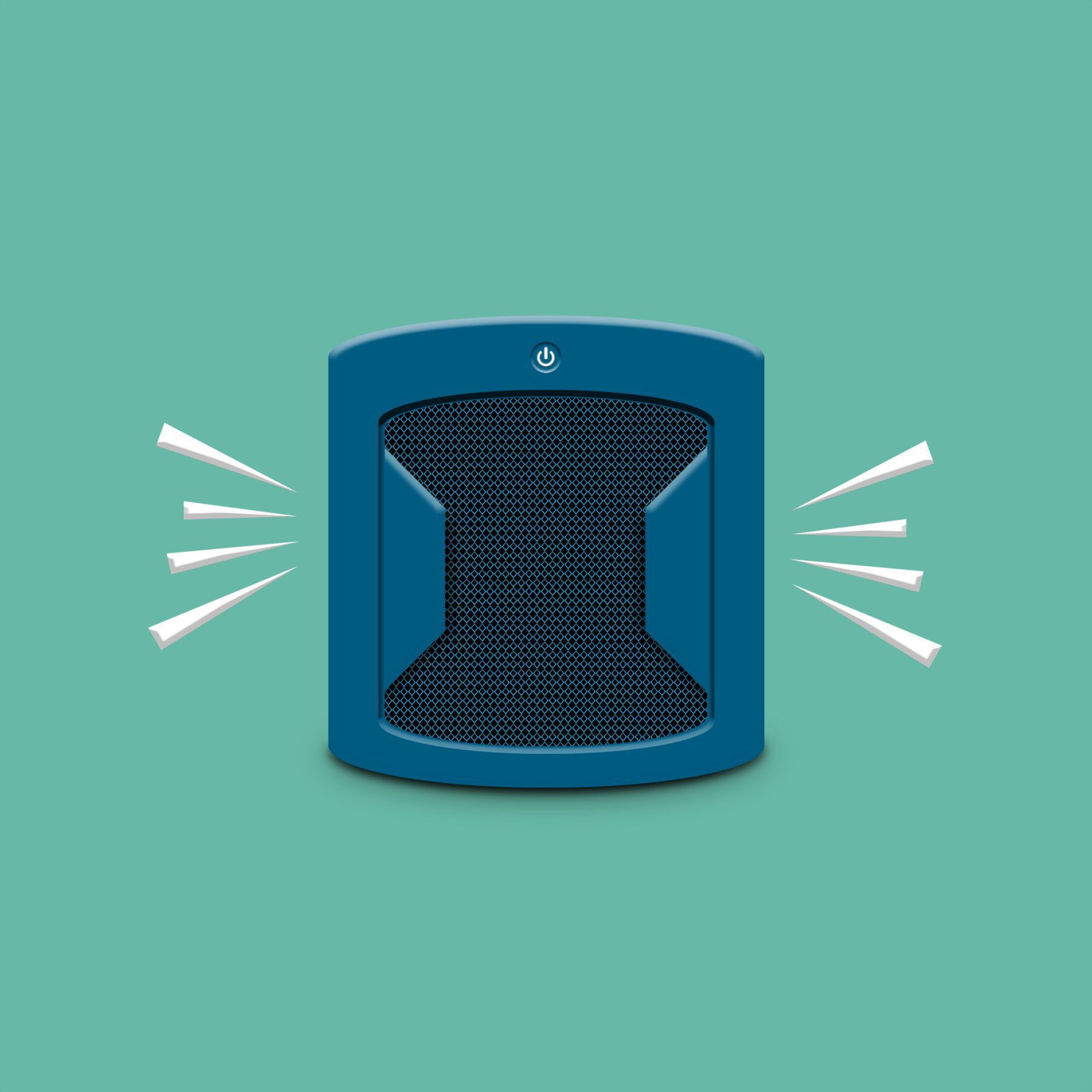 blue speakers with extremely high volume scaled